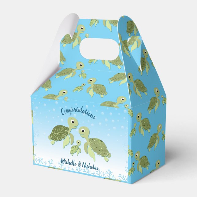 Ballotins Baby shower de tortue de mer Co-Ed Genre Neutre (Verso)