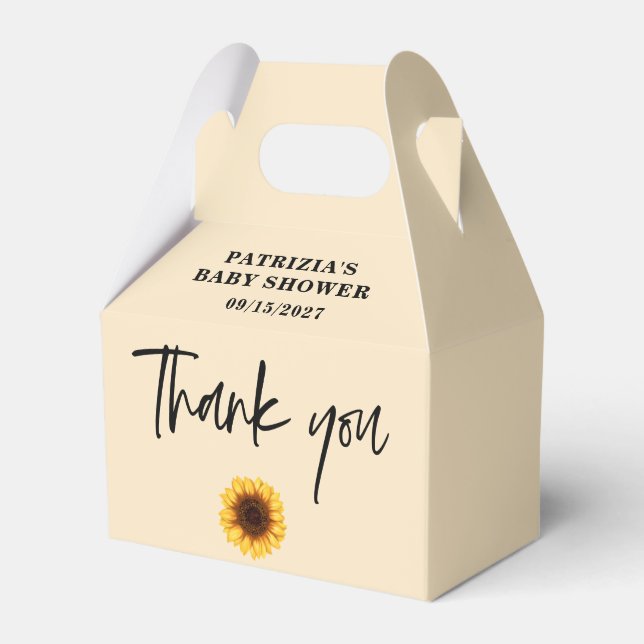 Ballotins Baby shower de tournesol d'automne (Verso)