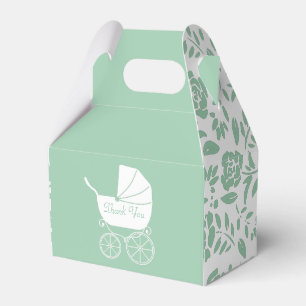 Ballotins Baby shower de transport vintage vert genre neutre