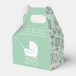 Ballotins Baby shower de transport vintage vert genre neutre