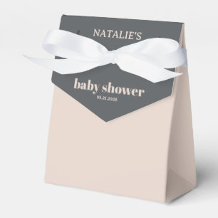 Ballotins Baby shower de typographie de Boho gris rose