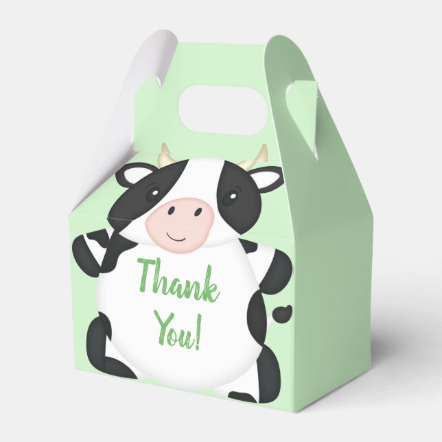 Ballotins Baby shower de vache vert (Verso)