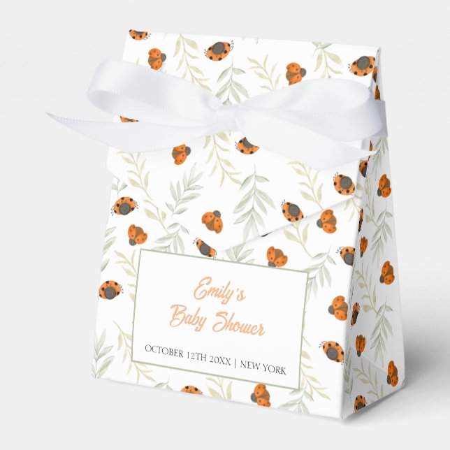 Ballotins Baby shower de verdure de l'automne rustique Ladyb (Verso)