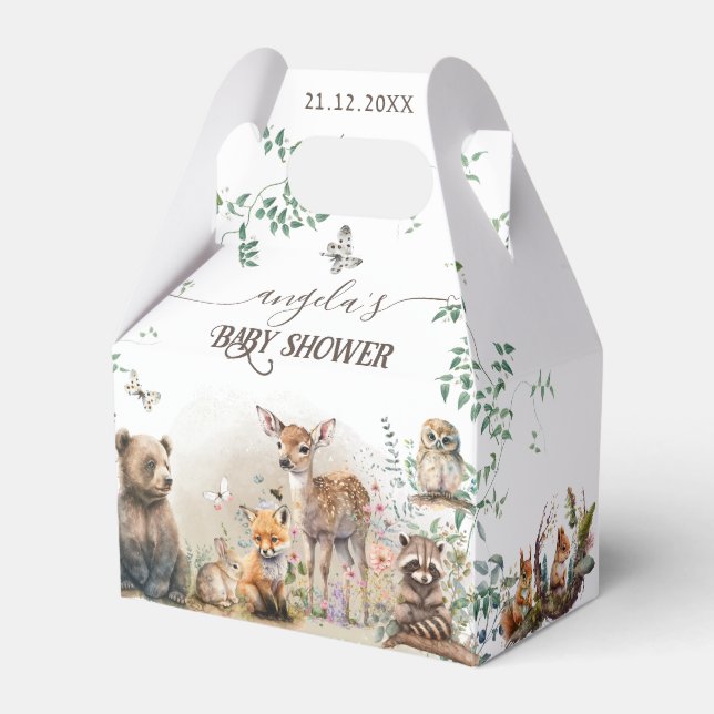 Ballotins Baby shower de verdure des animaux des bois (Verso)
