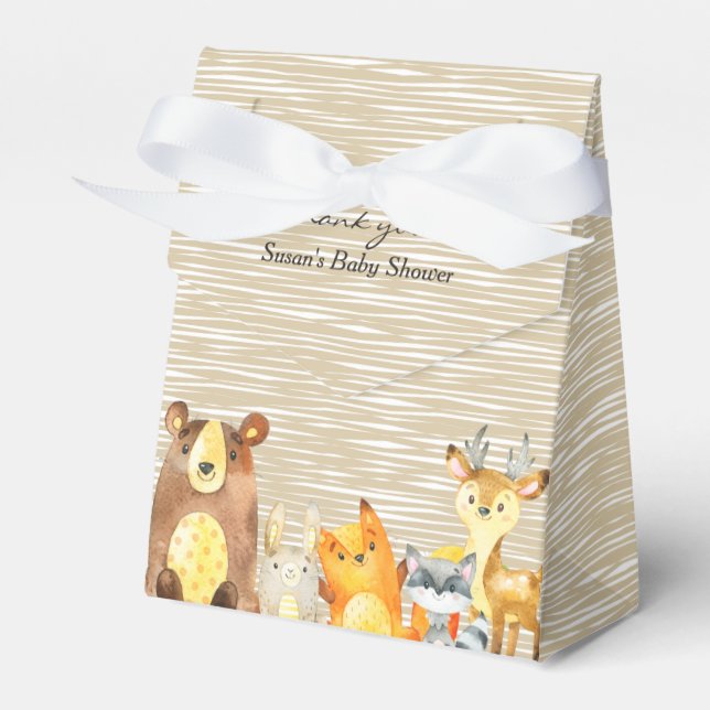 Ballotins Baby shower des animaux de bois Favoriser (Verso)