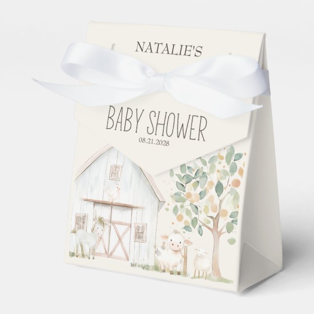 Ballotins Baby shower des animaux de ferme Meadow Friends (Verso)