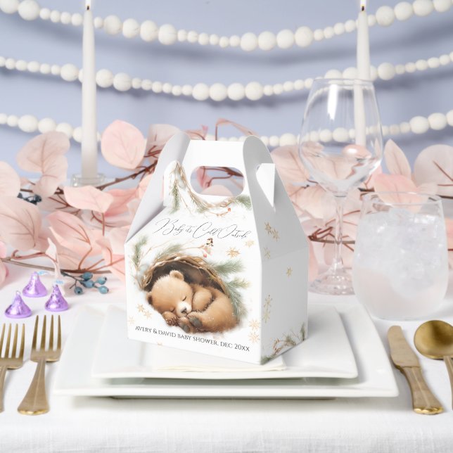 Ballotins Baby shower d'hiver de l'ours des bois à l'extérie (Mariage)