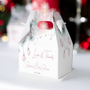 Ballotins Baby shower d'hiver pins gris rose pastel