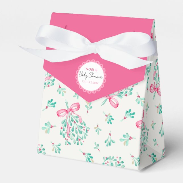 Ballotins Baby shower d'hiver rose Mistletoe Ballotin (Verso)