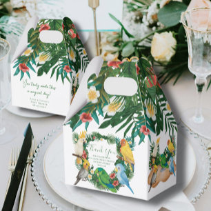 Ballotins Baby shower d'oiseaux exotiques aux perroquets tro