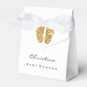 Ballotins Baby shower douces pieds Parties scintillant or bl