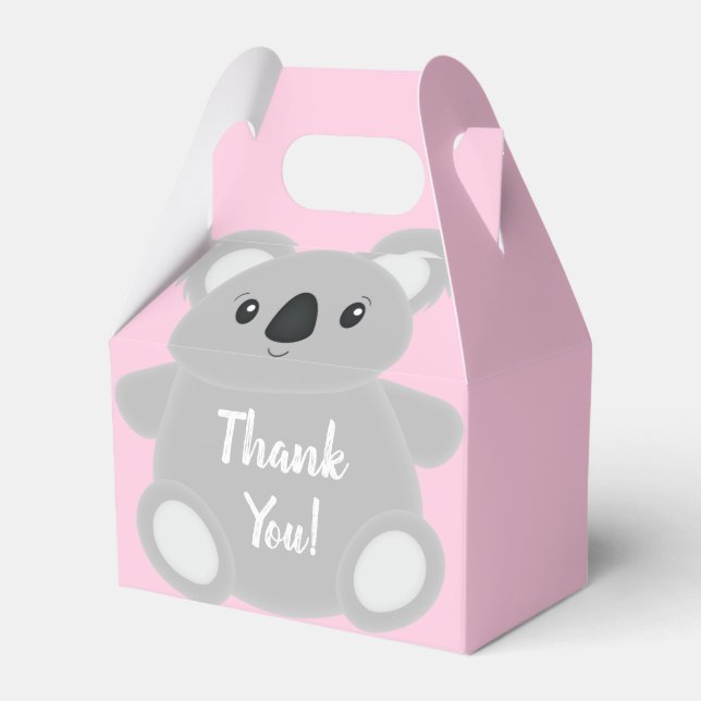 Ballotins Baby shower d'ours rose Koala (Verso)