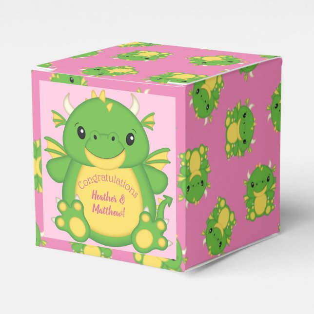 Ballotins Baby shower Dragon rose (Verso)