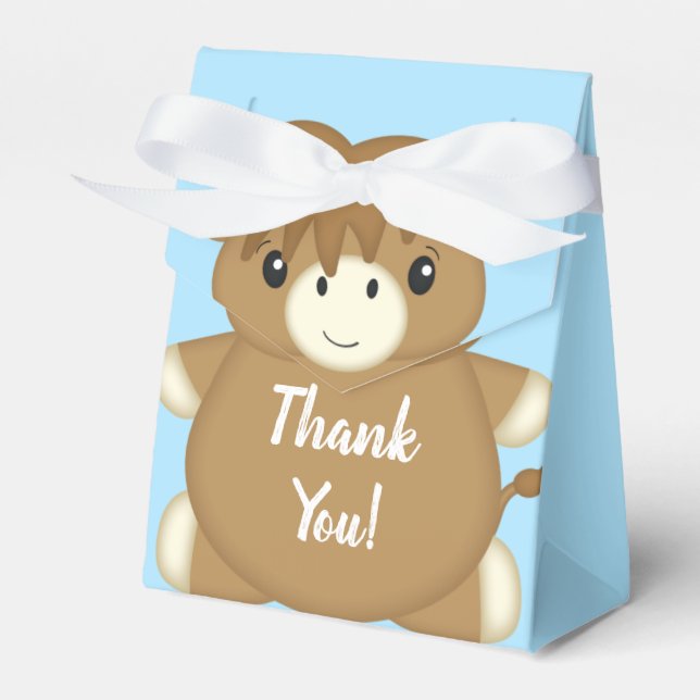 Ballotins Baby shower écossais de vache Highland Blue (Verso)