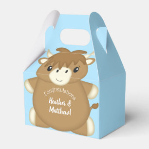 Ballotins Baby shower écossais de vache Highland Blue