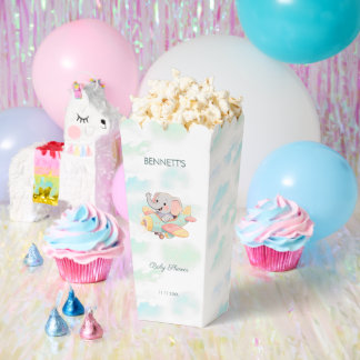 Ballotins Baby Shower Éléphant Aquarelle Avion
