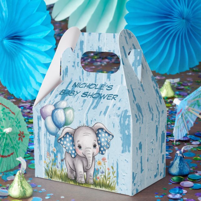 Ballotins Baby Shower Éléphant Bébé et Garçon Fleur des Cham (Fête)