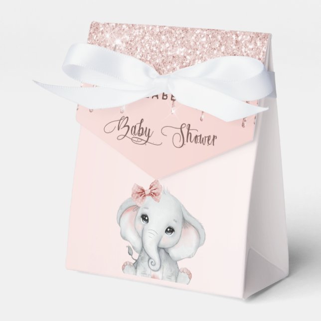 Ballotins Baby shower éléphant fille rougir rose rose rose o (Verso)