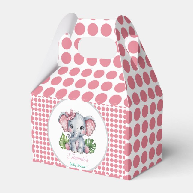 Ballotins Baby shower Eléphant Rose Bow Cute (Verso)