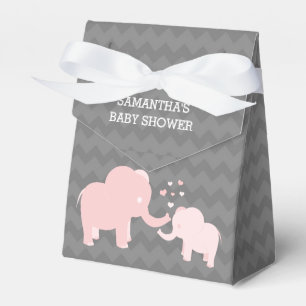 Ballotins Baby shower éléphant rose gris Ballotin de tente