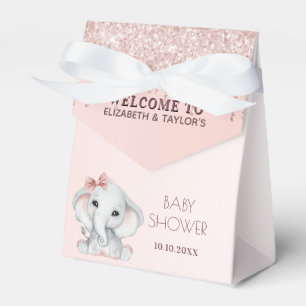 Ballotins Baby shower éléphant rose or rousse parties scinti