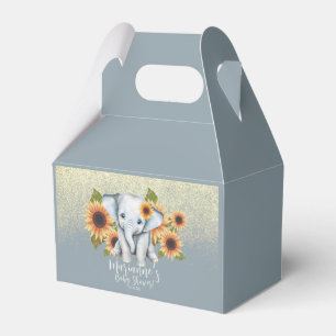 Ballotins Baby Shower Éléphant Tournesol Paillettes Bleu Pou