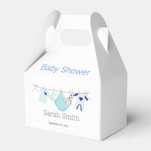 Ballotins Baby shower en linge de garçon bleu mou simple