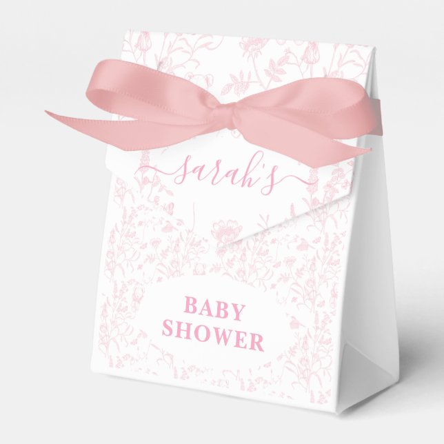 Ballotins Baby shower en toile rose fille (Verso)