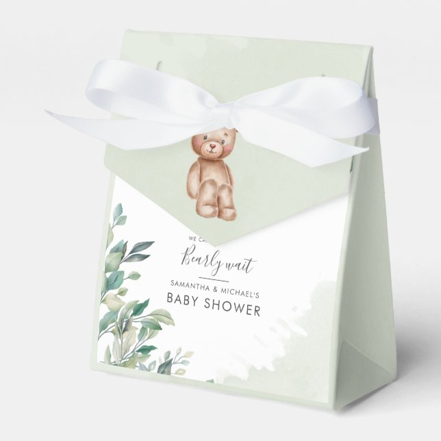 Ballotins Baby shower Eucalyptus Folio Script Ours Couples (Verso)