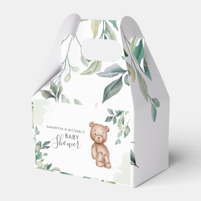 Ballotins Baby shower Eucalyptus Vert Ours Couples (Verso)