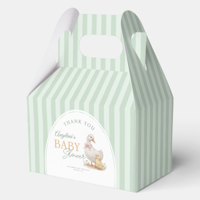 Ballotins Baby Shower Favor Boxes Mother Goose and Gosling. (Recto)