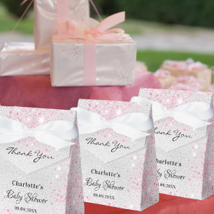 Ballotins Baby shower fille argent rose parties scintillant