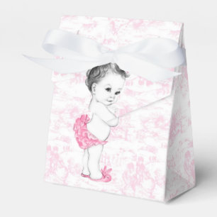 Ballotins Baby shower fille en toile rose