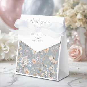 Ballotins Baby Shower Fleur Sauvage Bleu Poussiéreux