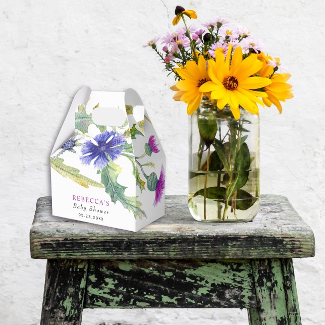 Ballotins Baby shower fleur sauvage couleur aquarelle (Créateur téléchargé)