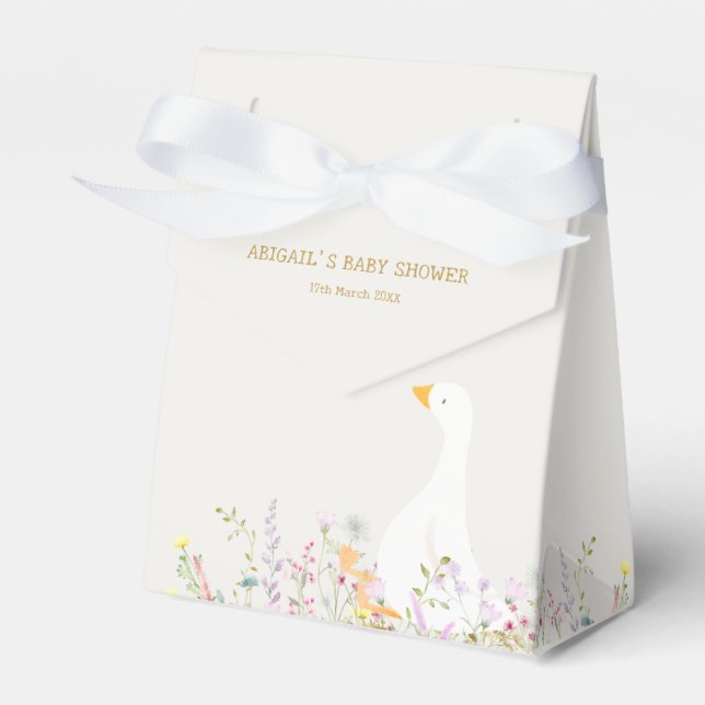 Ballotins Baby shower Fleur sauvage d'oie d'aquarelle (Verso)