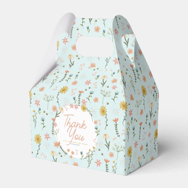 Ballotins Baby shower Fleur sauvage rose filles (Verso)