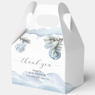 Ballotins Baby Shower Flocon de Neige Montagne Hivernale Aqu