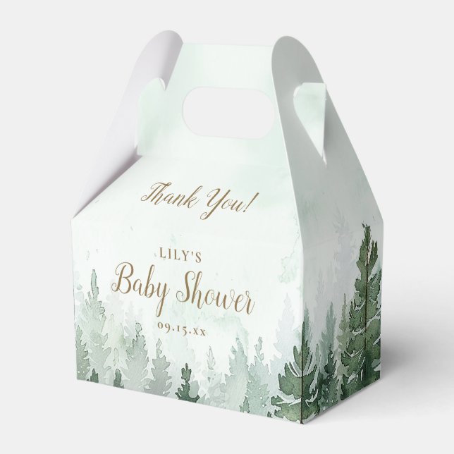 Ballotins Baby shower forestier rustique de pins (Verso)