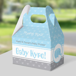 Ballotins Baby shower Gable Box avec éléphant - Baby Boy