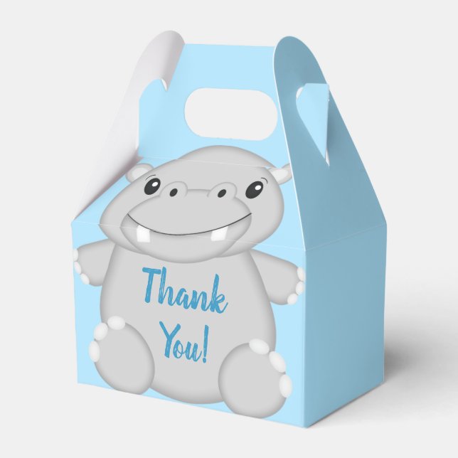 Ballotins Baby Shower Hippopotame Bleu (Verso)