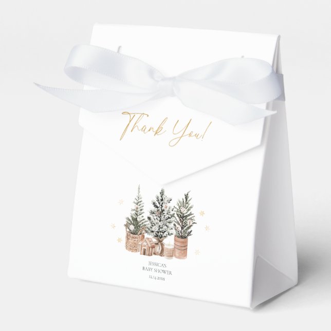 Ballotins Baby shower hiver Rustique de Noël Arbres (Verso)