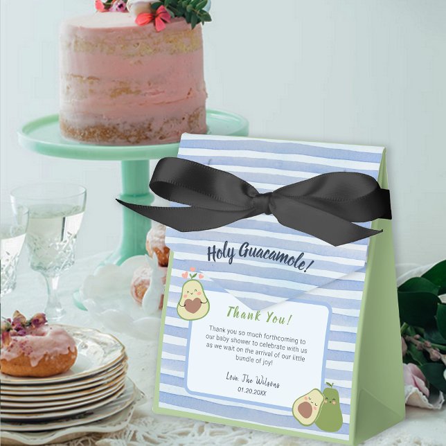 Ballotins Baby shower jumeaux neutre genre de l'Avocado (Cute Avocado Gender Neutral Twins Baby Shower Favor Boxes)