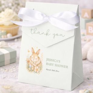 Ballotins Baby Shower Lapin Élégant Vert Sauge