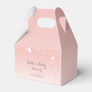 Ballotins Baby shower Lune rose vif