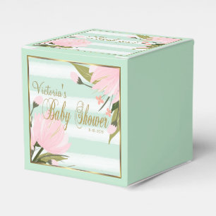 Ballotins Baby Shower Menthe et Rayures Roses