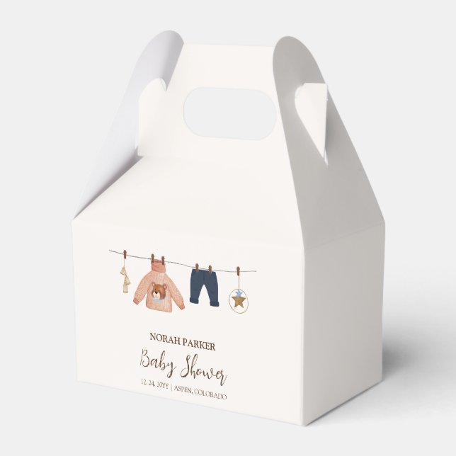 Ballotins Baby shower minimal Boho Boy Winter Clothesline (Verso)