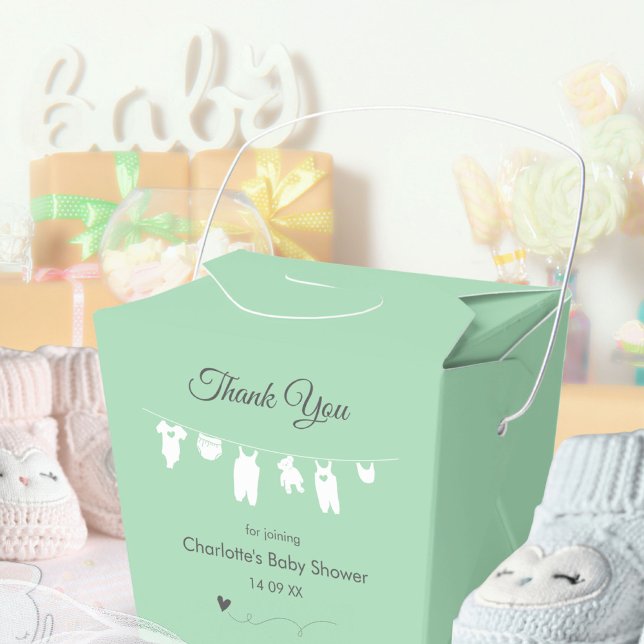 Ballotins Baby Shower Minimaliste Vert Menthe (Mint Green Minimalist Baby Shower Favor Boxes ©Susanne Sachers - Sunny Mind 🌞)