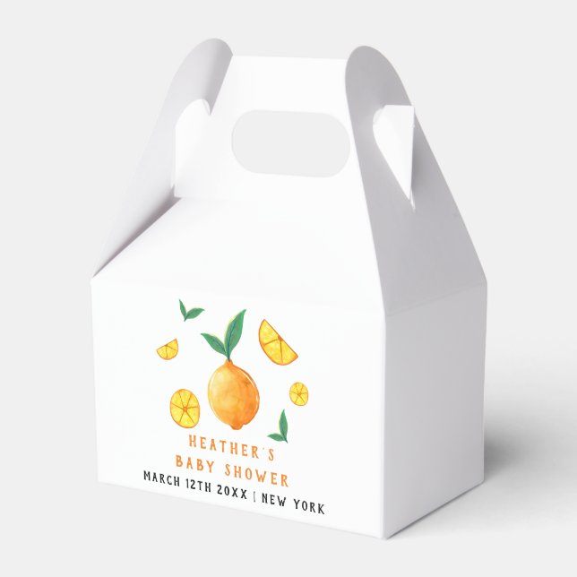 Ballotins Baby shower moderne Watercor Citrus Orange (Verso)