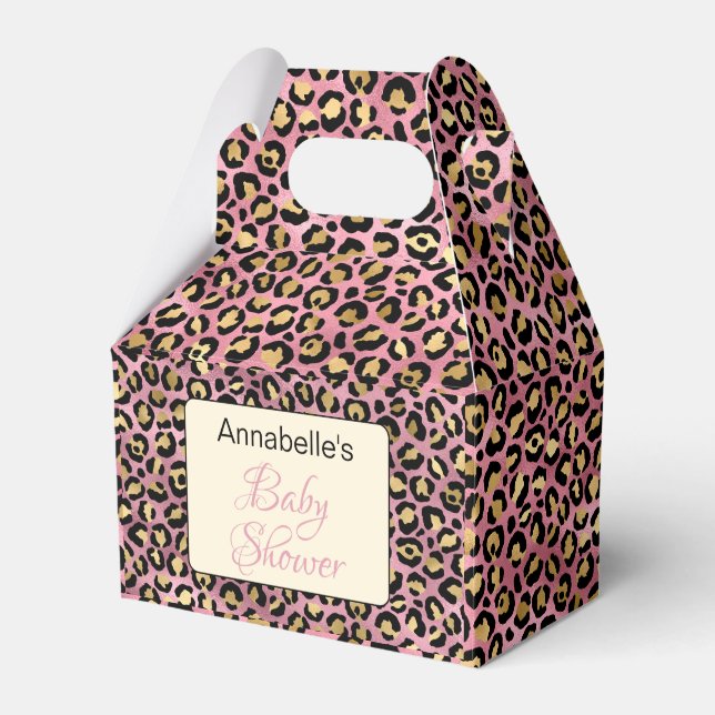 Ballotins Baby shower Motif Chic Pink Gold Leopard (Verso)